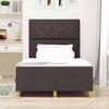 Platform Bed with Headboard Dark Brown 120 x 200 cm Fabric