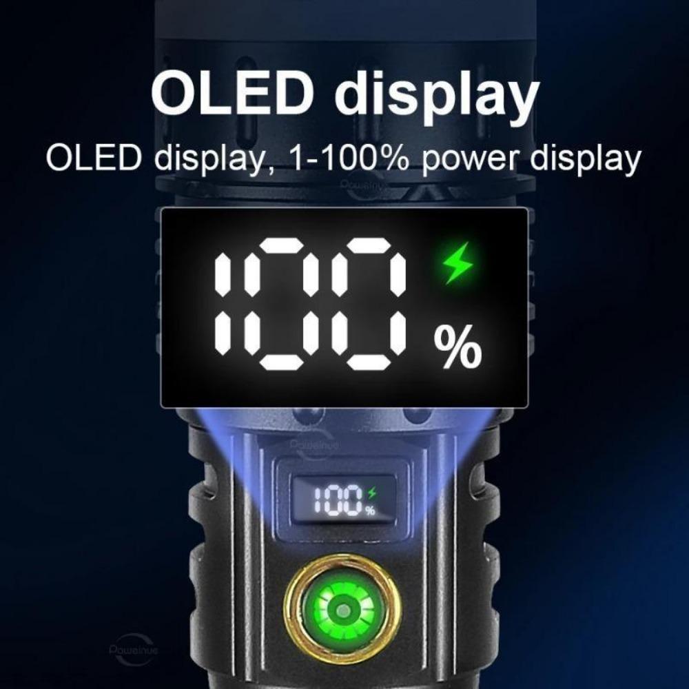 Сверхмощный светодиодный фонарик 100000 люмен Сверхмощный уличный аккумуляторный ручной фонарь 5 режимов Зарядка Type-C Освещение 2000 м