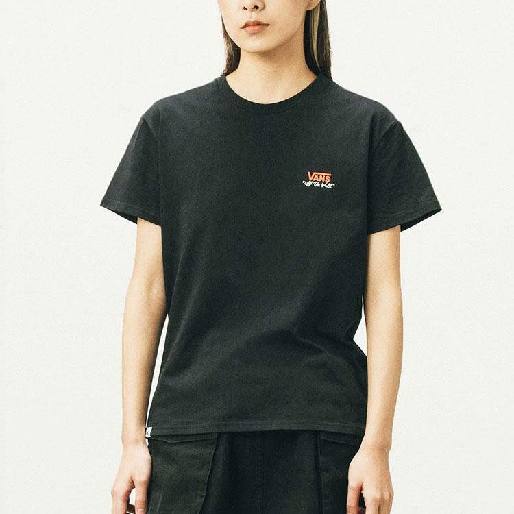 Vans Спортивная повседневная футболка с круглым вырезом и коротким рукавом, с заниженной линией плеч, женская футболка черного цвета VN0A5F4CBLK