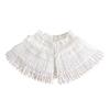 Women Girls Vintage Lolita False Fake Collar Shawl Sweet Ruffles Lace-Up Bow Decorative Necklace Choker Short Poncho
