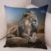 Africa Lion Pillow Case Decor Wild Animal Pattern Print Pillowcase Super Soft Plush Cushion Cover for Car Sofa Home 45x45cm