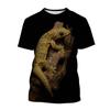 Reptile Gecko 3D Print T Shirt Men Summer Round Neck T-shirt Graphics Short Sleeve Oversized Pullover Fashion Tee Tops Clothing