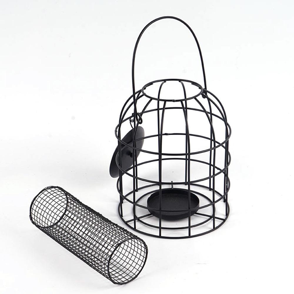Large Mesh Metal Bird Feeder Durable Hanging Bird Feeder Iron Cage Bird Feeder Balcony Hanging