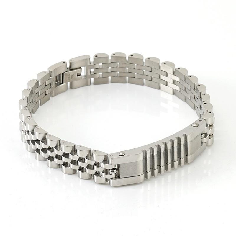 Модный мужской браслет из нержавеющей стали, персонализированная цепочка для часов, мужская бижутерия из титановой стали 18 карат