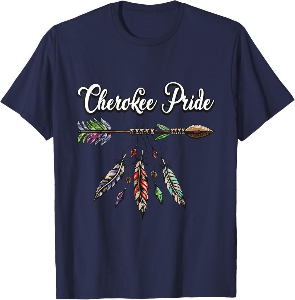 Футболка с принтом "Гордость чероки" для мужчин, хлопок, винтаж, повседневная, с графическим рисунком, уличная одежда
