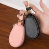 Lychee Grain Unisex Car Key Case with Pendant Keychain 