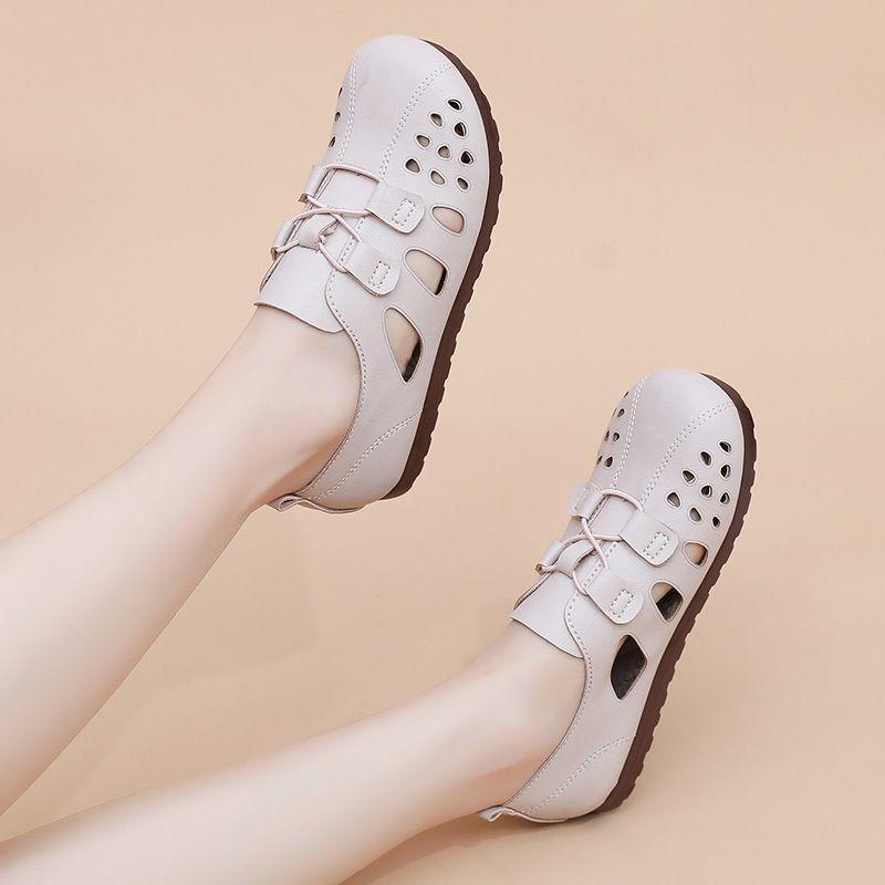 Босоножки с вырезами для женской летней коллекции Модная и универсальная повседневная обувь Дышащая и удобная в носке