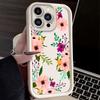 Ретро акварельный чехол с полевыми цветами для iPhone 17 Air 16 E 15 14 Plus 13 12 Mini 11 Pro Max Моющийся пылезащитный силиконовый чехол