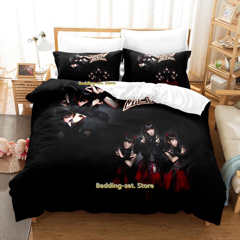 Постельное белье Babymetal Комплект Single Twin Full Queen King Size Постельный комплект для взрослых и детей Спальня Трехсекционные комплекты 3D Аниме Простыня