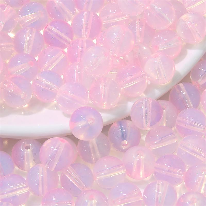 Комплект браслетов из бисера Summer Jelly Gold Glitter: Двойные стеклянные круглые бусины и полусахарные пузырчатые бусины