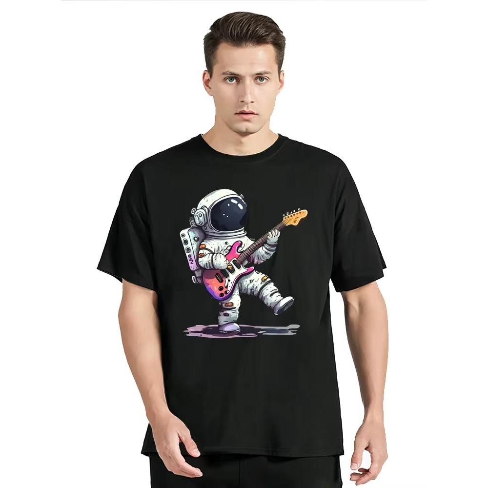 Astronaut Graphic Funny Print T-shirt Summer Mens Clothing Loose T Shirt Fashion Streetwear Tops O-neck Oversized Tshirt