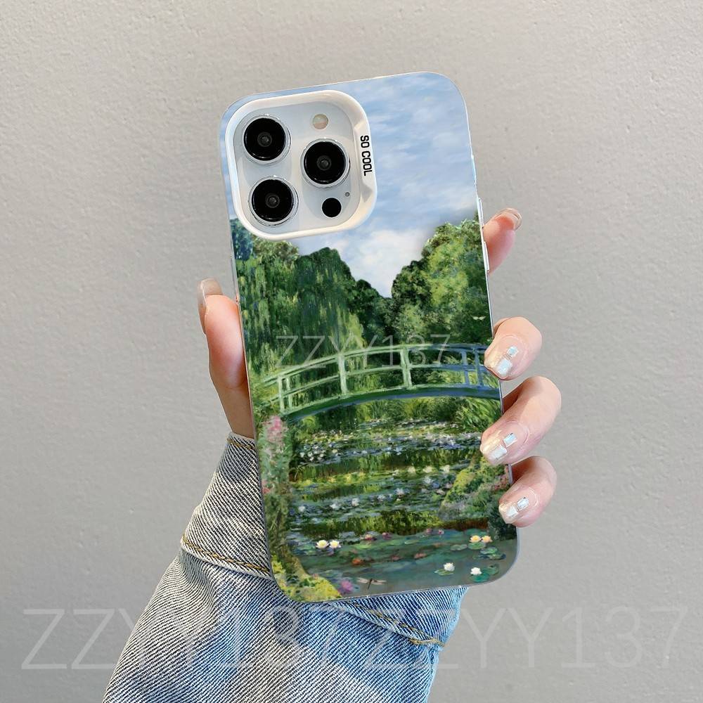 Paintings Monet Claudes Phone Case For iPhone 16,15,14,13,12,11,8,7,Pro,Max,Plus,Mini,XS,SE White Candy Matte Shockproof Cover