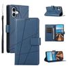 For iPhone 17 Phone Case Line Imprint Leather Wallet Cover with Wrist Strap