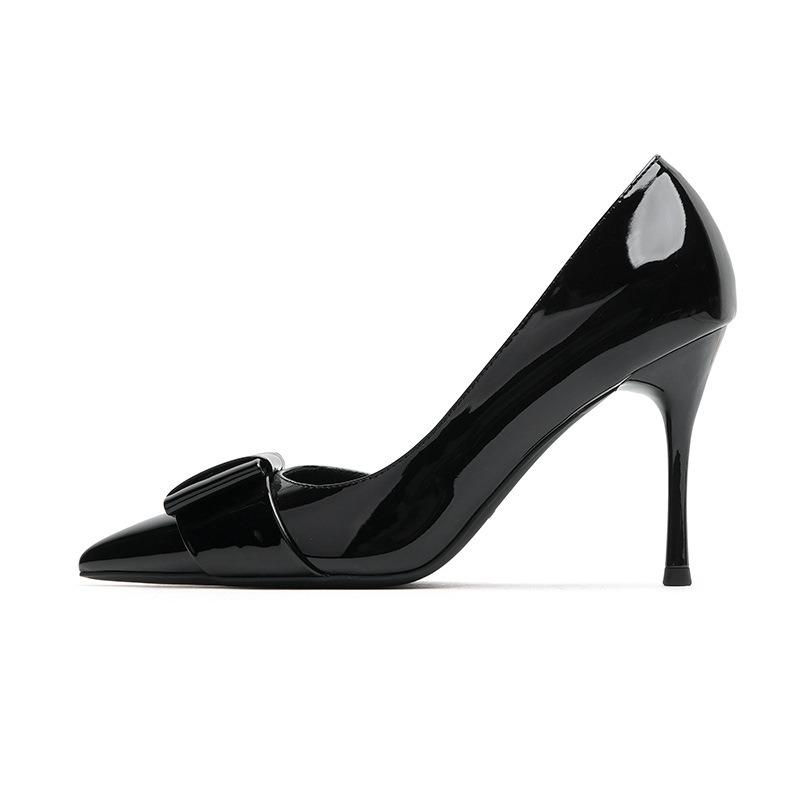 Женские туфли-стилеты с острым носком, новые, из лакированной кожи, с открытыми боками, на высоком каблуке, одинарные