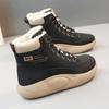 Модные женские хлопковые ботинки, зимние новые высокие женские плюшевые теплые студенческие ботильоны на толстой подошве со шнуровкой, увеличивающие рост, кроссовки