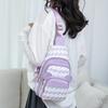 Print Chest Bag Women's Shoulder Bag Multi-Functional Soft Leather Crossbody Bag