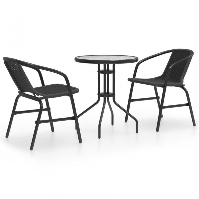 Day and Night - Day and Night 3-Piece Garden Dining Set Black