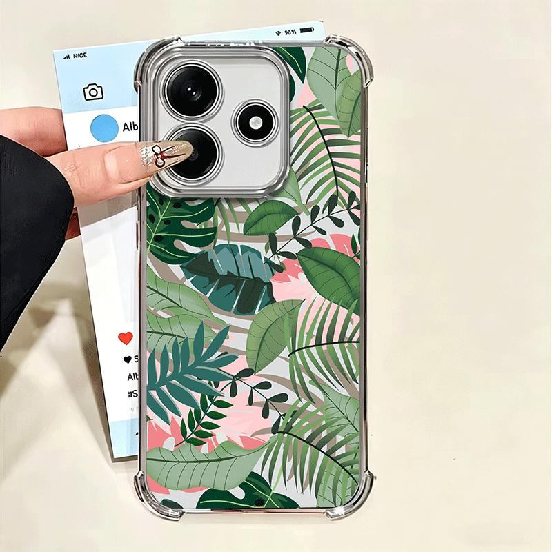 Летние растения Зеленый лист Мягкий чехол для телефона Для Xiaomi Poco X7 X8 Pro Max X6 X5 X3 F8 Ultra F7 M8 M7 M5S Redmi 15C 15A 15 14C 13C 1