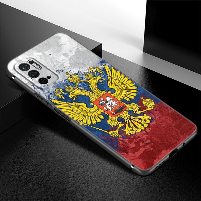 Чехол для телефона с эмблемой российского флага для Xiaomi Redmi Note 11 10 9 8 Pro 11T 5G 10T 10S 9S 9T 9i 9C 9A 8T, мягкий черный чехол из ТПУ