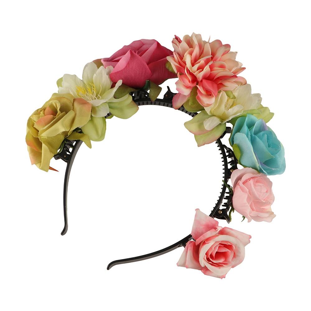 Colorful Children Flower Headband Hair Hoop Bridal Crown Hair Accessories Floral Garland Women