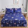 New Princess Printed Double Layers Bed Skirt Non-slip Mattress Cover Home Bedroom Soft Bedspread Bed Skirt Bedsheet Bed Cover
