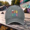 pc Casual Fashion Cartoon Crayon Print Washed Baseball Cap Premium Versatile Outdoor Accessory Unisex Duckbill Hat Suitable for