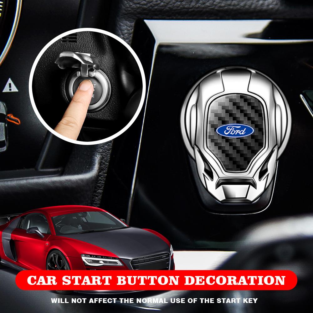 Aluminum Car Engine Start Stop Switch Button Cover For Ford Focus Fiesta ST Line Mondeo Auto Interior Tuning Parts Accessories