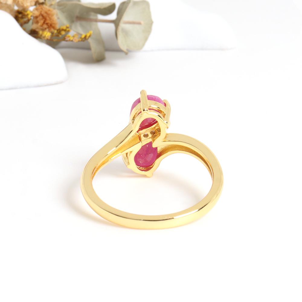 Кольцо с натуральным рубином, желтое золото 18 карат, серебро 925 пробы, легкая роскошная бижутерия для женщин и девочек, подарок на день рождения