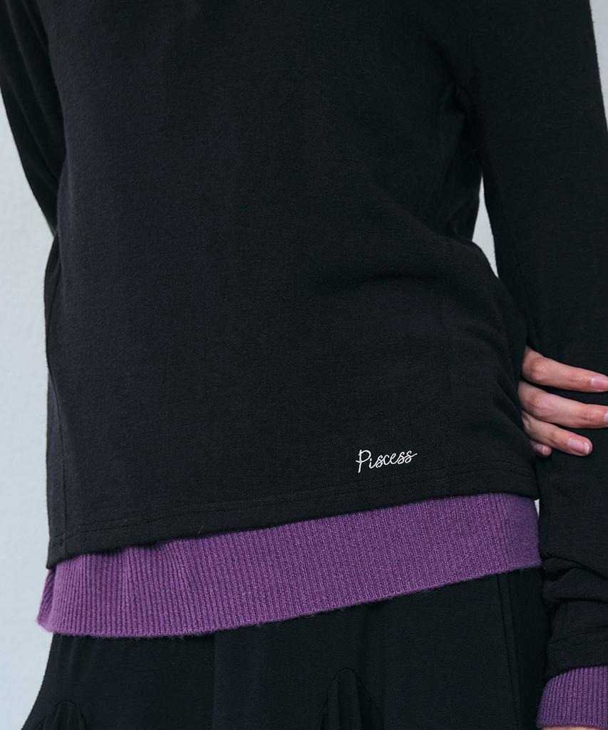 PISCESS Button-Up Slim Fit Hoodie_Black