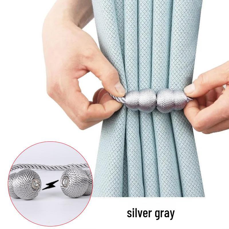 Strong Magnetic Curtain Tiebacks with Gourd Buckle - Modern Style, No Drilling Required