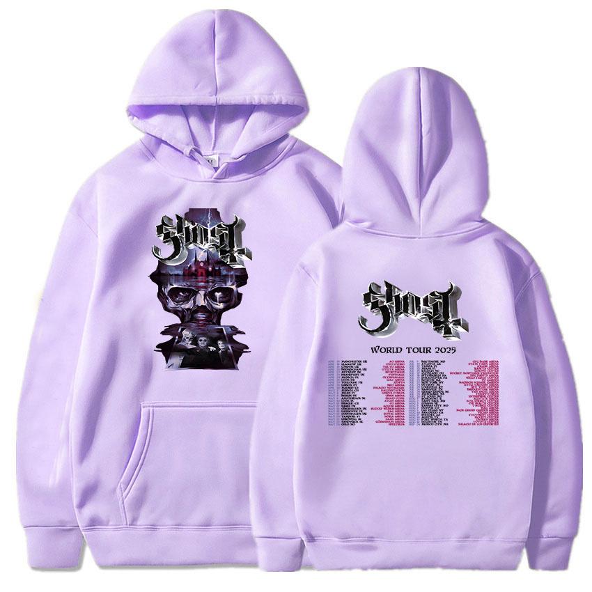 Толстовки Ghost World Tour 2025 Рок-группа Хип-хоп Унисекс Уличная одежда Sudaderas Hombre Зимние Повседневные Тяжелый Металл Толстовки Мужские