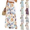 Women's Casual Wide Leg Pants Stretch Belt Pocket Floral Print Adjustable Tie Pants