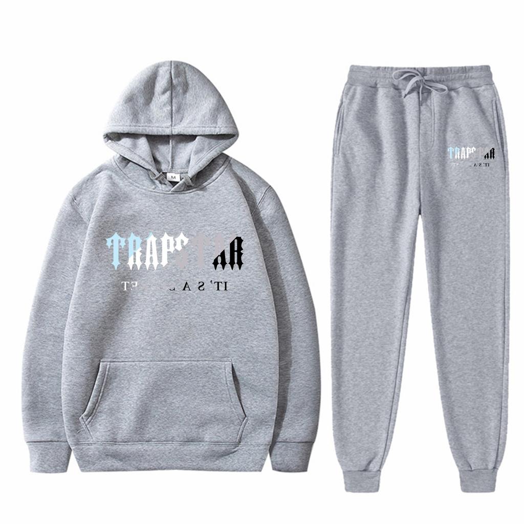 Men's And Women's Plush Long Sleeve Pants Loose Hoodie Embroidered Printed Hoodie Set
