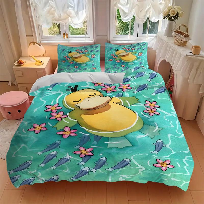 3pcs Pikachu Duvet Cover Set, Includes 1 Duvet Cover and 1/2 Pillowcases (No Insert) yy251104229