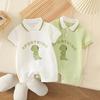 Милый детский ромпер Летняя тонкая Супер милый детский комбинезон с коротким рукавом Панда Одежда для прогулок для мальчиков и девочек Лето