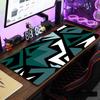 Abstract Blue Camo Extended Gaming Mouse Pad Waterproof Nonslip