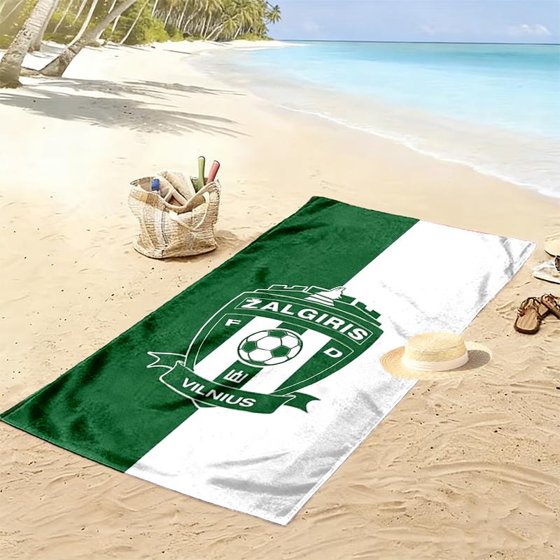 Fk Zalgiris Принт Пляжное полотенце Большое Мягкое Быстросохнущее Полотенце Для Пляжа Кемпинга Плавания