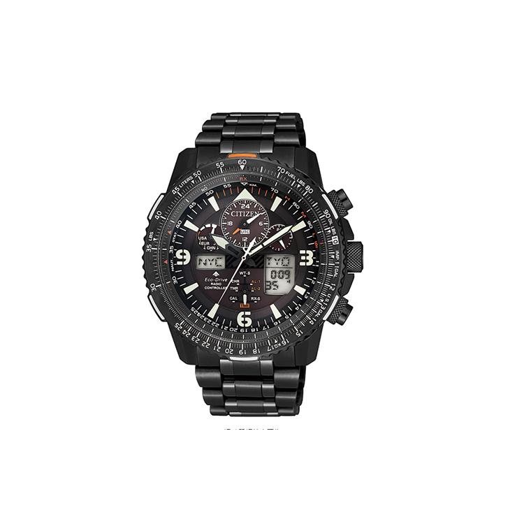Citizen Promaster Кварцевые часы с питанием от света Стальной ремешок Мужские часы Черный циферблат JY8085-81E