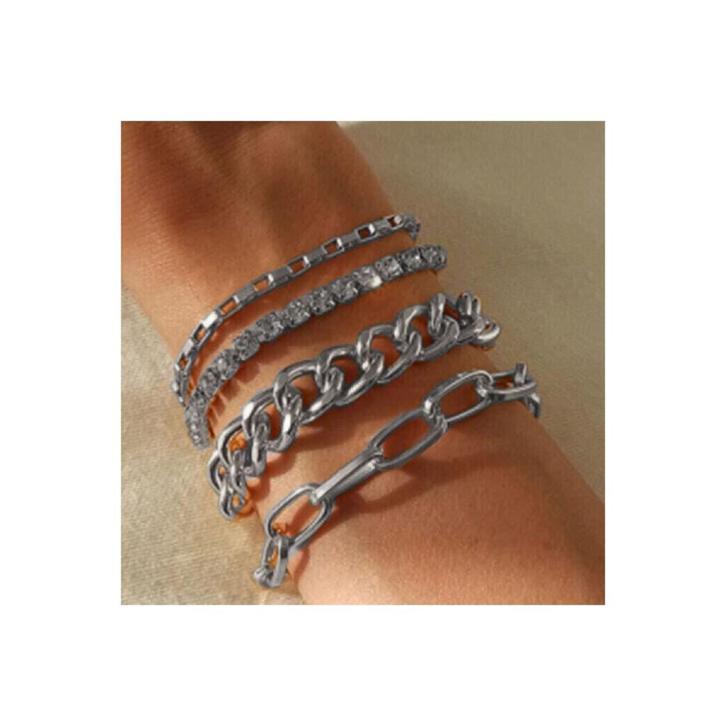 Каменный четырехместный комбинированный браслет