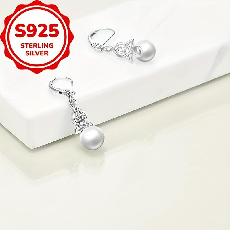 925 Sterling Silver Pearls Dangle Earrings for Women Wedding Party Fine Jewelry Gift