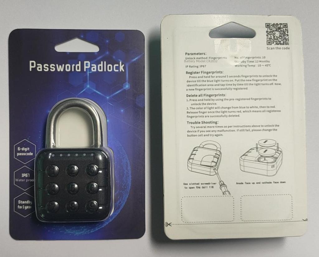 Умный водонепроницаемый навесной замок для дома, общежития, ящика или гаража