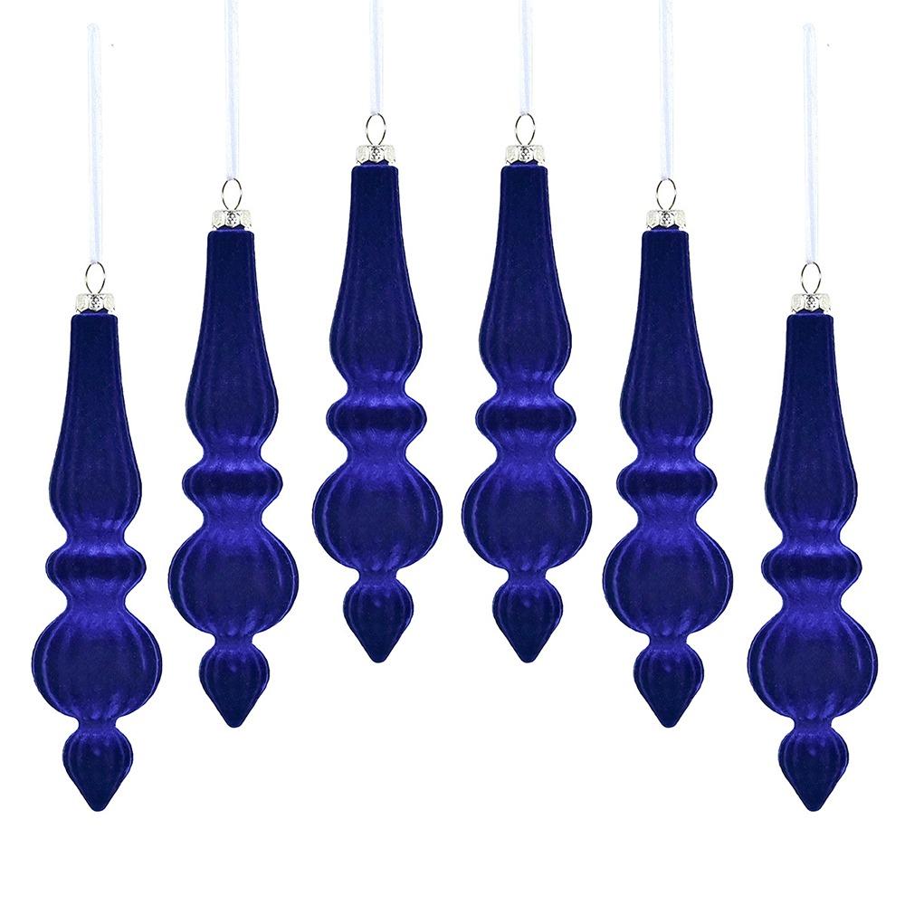 Набор из 6 флокированных рождественских конусов-шаров, подвесные украшения для рождественской елки, праздничный декор