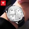 2931 Quartz Fashion Watch Gift Leather Watchband Round-dial Calendar