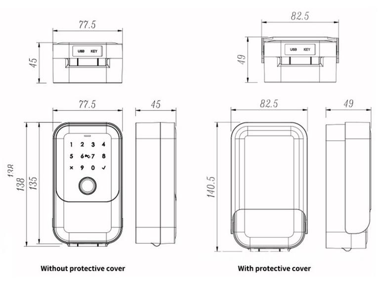 Graffiti Smart Waterproof Key Box with TUYA and TTlock - Fingerprint, Password, and App Control.