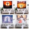 Sunlight and Angel Wings Hope Tapestry Bedroom Decor Background Fabric Easter Jesus Cross Tapestry Tapiz