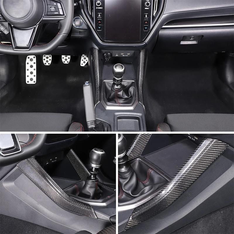 For Subaru WRX 2022-2025 Real Carbon Fiber Car Center Console Gear Shift Side Trim Strips Decoration Cover Auto Accessories