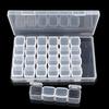 1Set 28 Lattice Plastic Nail Tool Decorations Empty Storage Case Box
