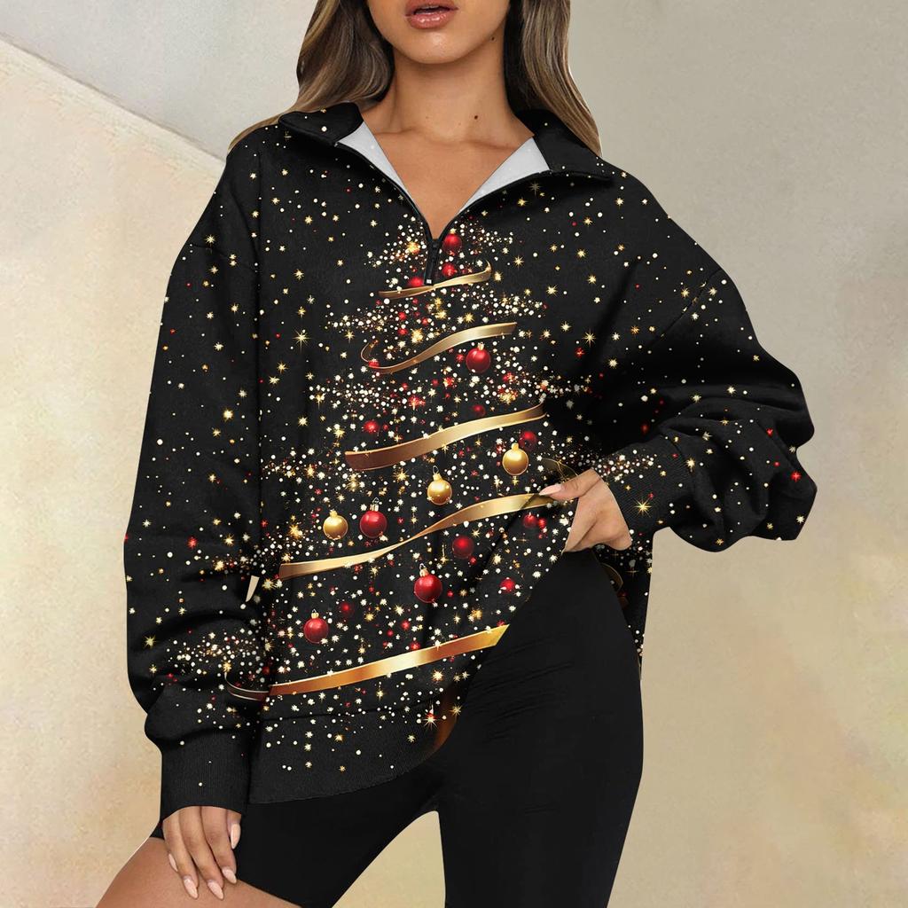 Женская повседневная мода с длинным рукавом и принтом, свободный свитшот на молнии