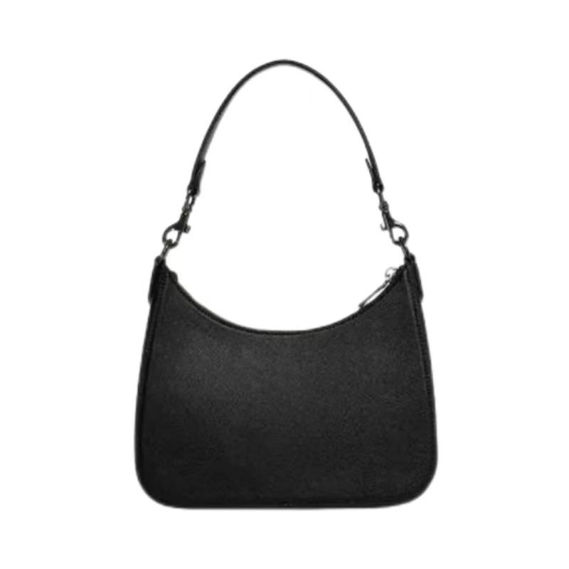 New COACH Hobo Canvas With Leather Crescent Bag Crossbody Bag Shoulder Bag Women's Black CJ842-BLK