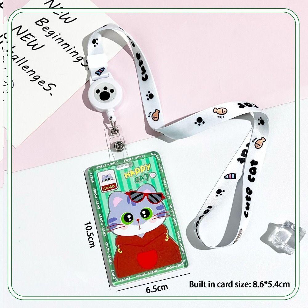 Портативный карман для карт с шейным шнурком, защитный чехол для карт, милый держатель для карт, канцелярские товары